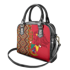 Cameroon National Day Shoulder Handbag Cameroun Coat Of Arms Ankara Pattern