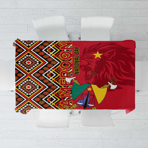 Cameroon National Day Tablecloth Cameroun Coat Of Arms Ankara Pattern