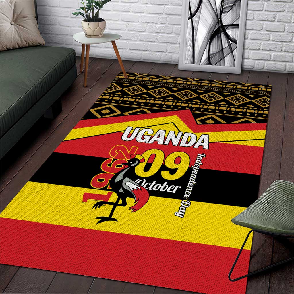 Uganda Area Rug African Pattern - Independence Day 1962