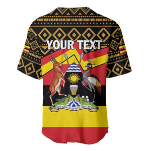 Personalized Uganda Baseball Jersey African Pattern - Independence Day 1962