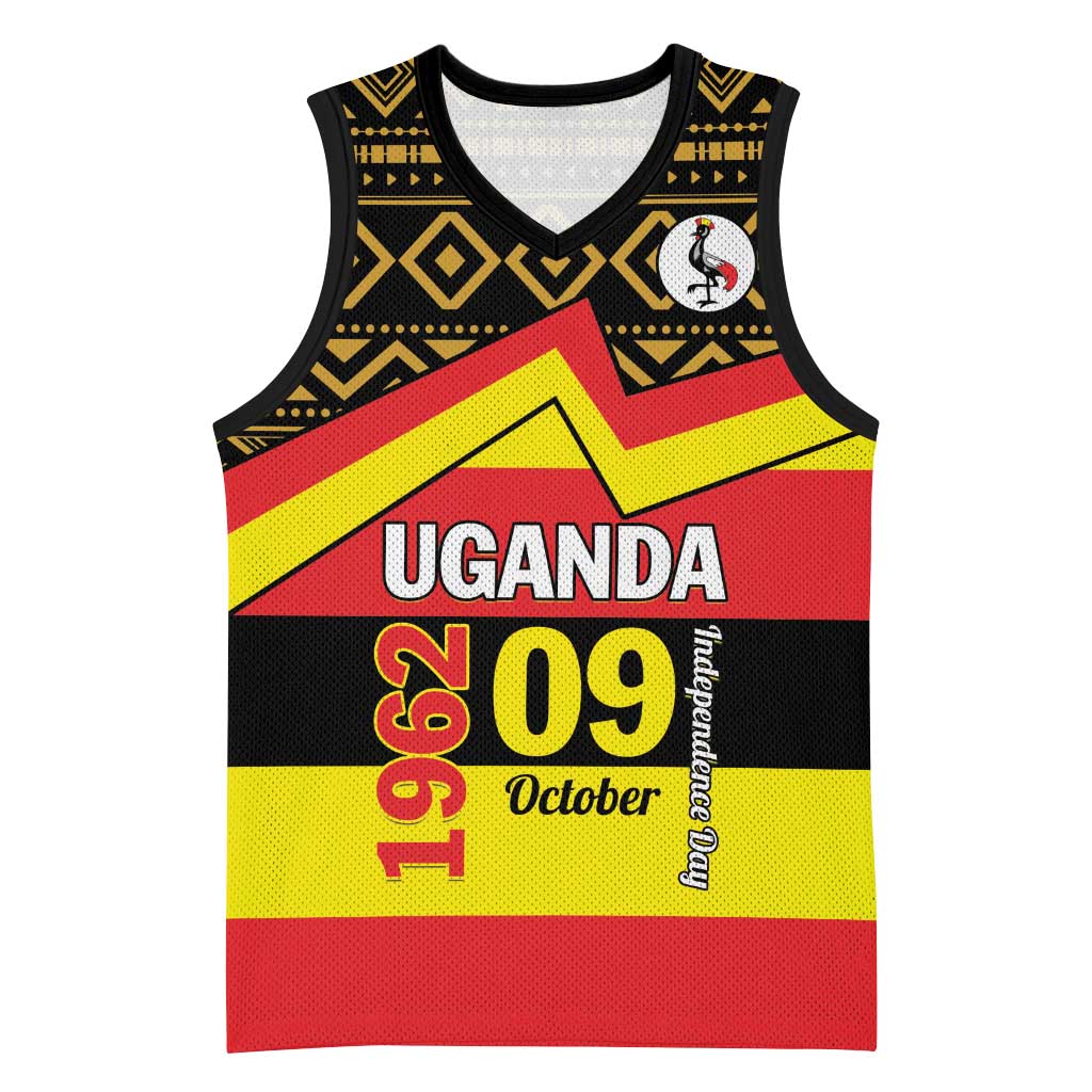 Personalized Uganda Basketball Jersey African Pattern - Independence Day 1962 LT01