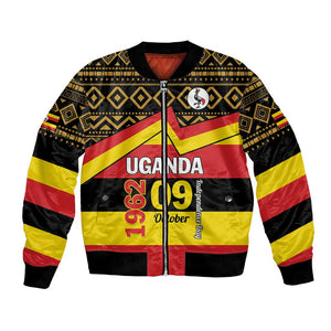 Personalized Uganda Bomber Jacket African Pattern - Independence Day 1962