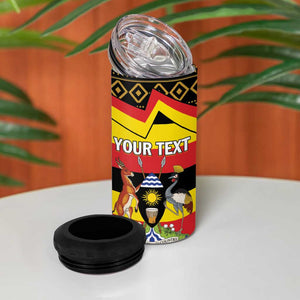 Personalized Uganda 4 in 1 Can Cooler Tumbler African Pattern - Independence Day 1962