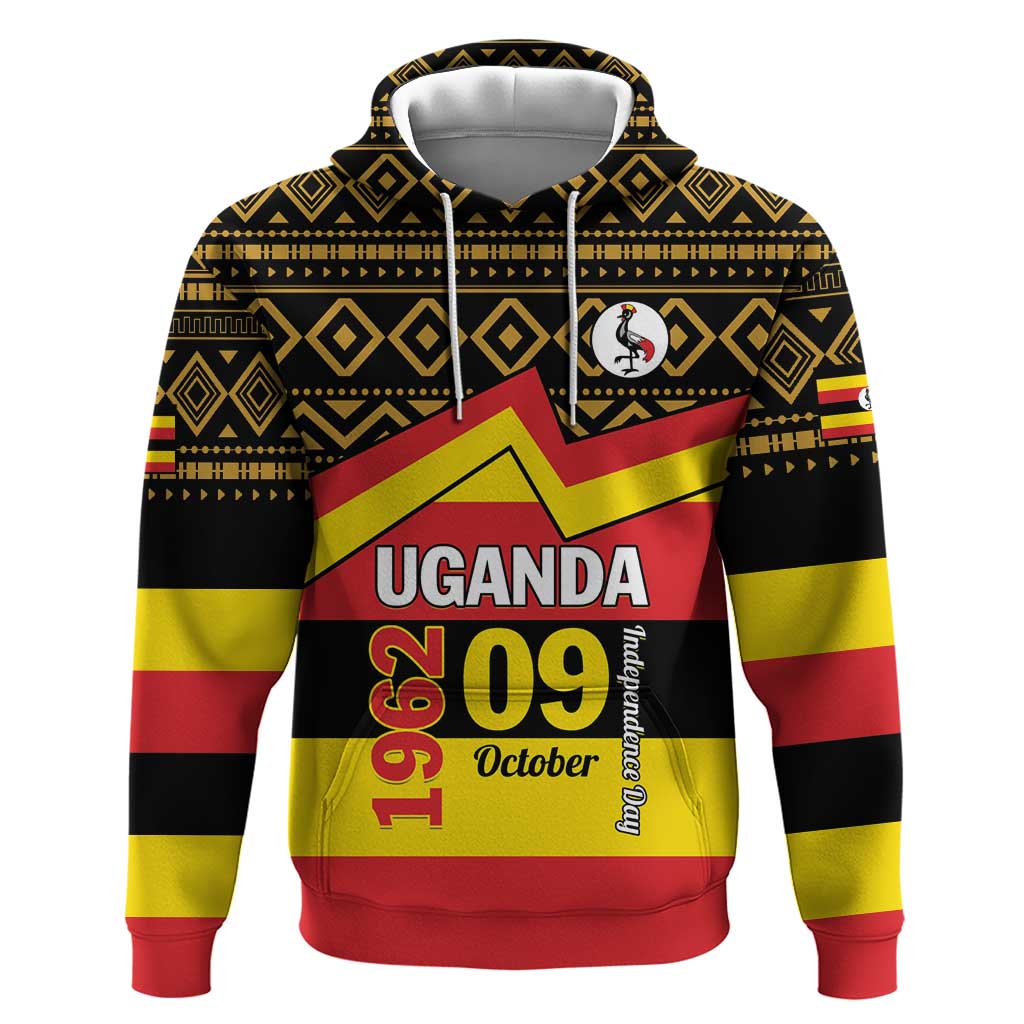 Personalized Uganda Hoodie African Pattern - Independence Day 1962