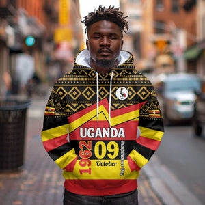 Personalized Uganda Hoodie African Pattern - Independence Day 1962