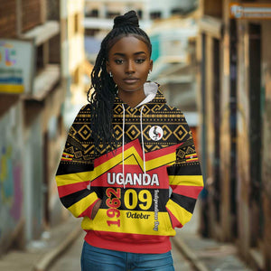 Personalized Uganda Hoodie African Pattern - Independence Day 1962