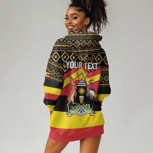 Personalized Uganda Hoodie Dress African Pattern - Independence Day 1962