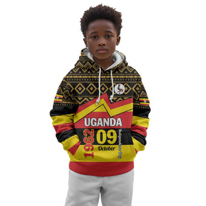 Personalized Uganda Kid Hoodie African Pattern - Independence Day 1962