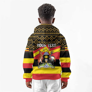 Personalized Uganda Kid Hoodie African Pattern - Independence Day 1962