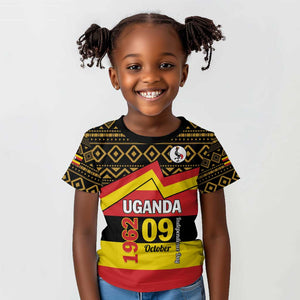 Personalized Uganda Kid T shirt African Pattern - Independence Day 1962