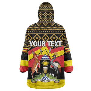 Personalized Uganda KId Wearable Blanket Hoodie African Pattern - Independence Day 1962