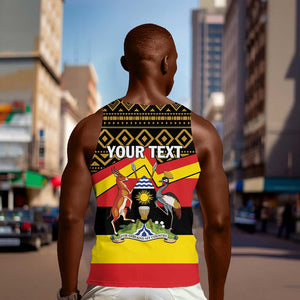 Personalized Uganda Men Tank Top African Pattern - Independence Day 1962