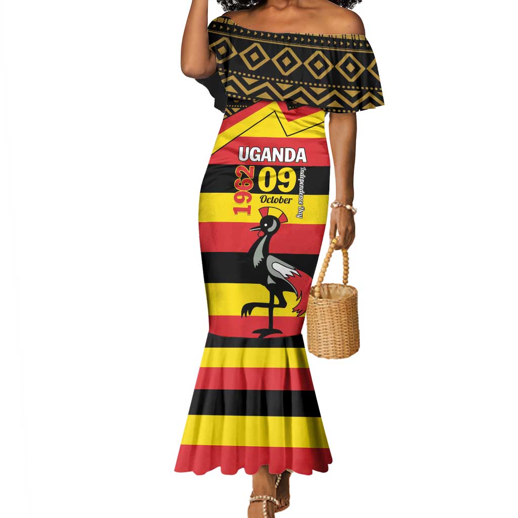 Personalized Uganda Mermaid Dress African Pattern - Independence Day 1962