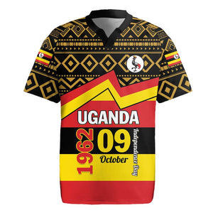 Personalized Uganda Rugby Jersey African Pattern - Independence Day 1962