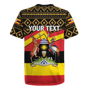 Personalized Uganda Rugby Jersey African Pattern - Independence Day 1962