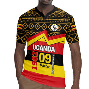 Personalized Uganda Rugby Jersey African Pattern - Independence Day 1962