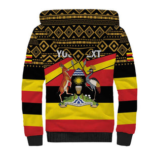 Personalized Uganda Sherpa Hoodie African Pattern - Independence Day 1962