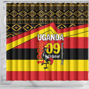 Uganda Shower Curtain African Pattern - Independence Day 1962