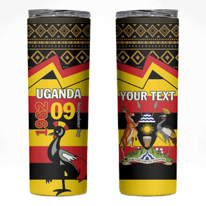 Personalized Uganda Skinny Tumbler African Pattern - Independence Day 1962