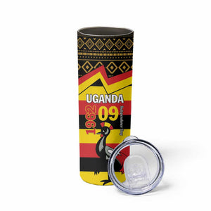 Personalized Uganda Skinny Tumbler African Pattern - Independence Day 1962