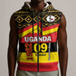 Personalized Uganda Sleeveless Zip Hoodie African Pattern - Independence Day 1962 - African Pride