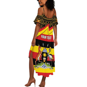 Personalized Uganda Summer Maxi Dress African Pattern - Independence Day 1962