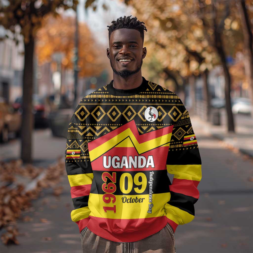 Personalized Uganda Sweatshirt African Pattern - Independence Day 1962