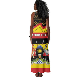 Personalized Uganda Tank Maxi Dress African Pattern - Independence Day 1962