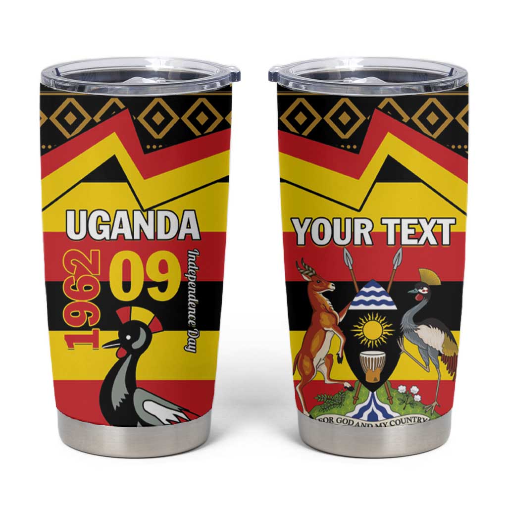 Personalized Uganda Tumbler Cup African Pattern - Independence Day 1962