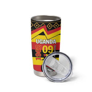 Personalized Uganda Tumbler Cup African Pattern - Independence Day 1962