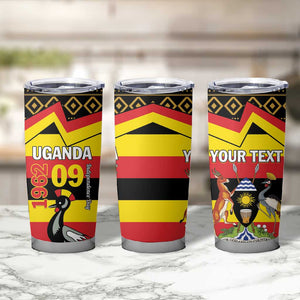 Personalized Uganda Tumbler Cup African Pattern - Independence Day 1962