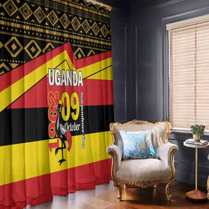 Uganda Window Curtain African Pattern - Independence Day 1962