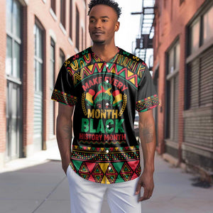 Make Every Month Black History Month Baseball Jersey African Pattern