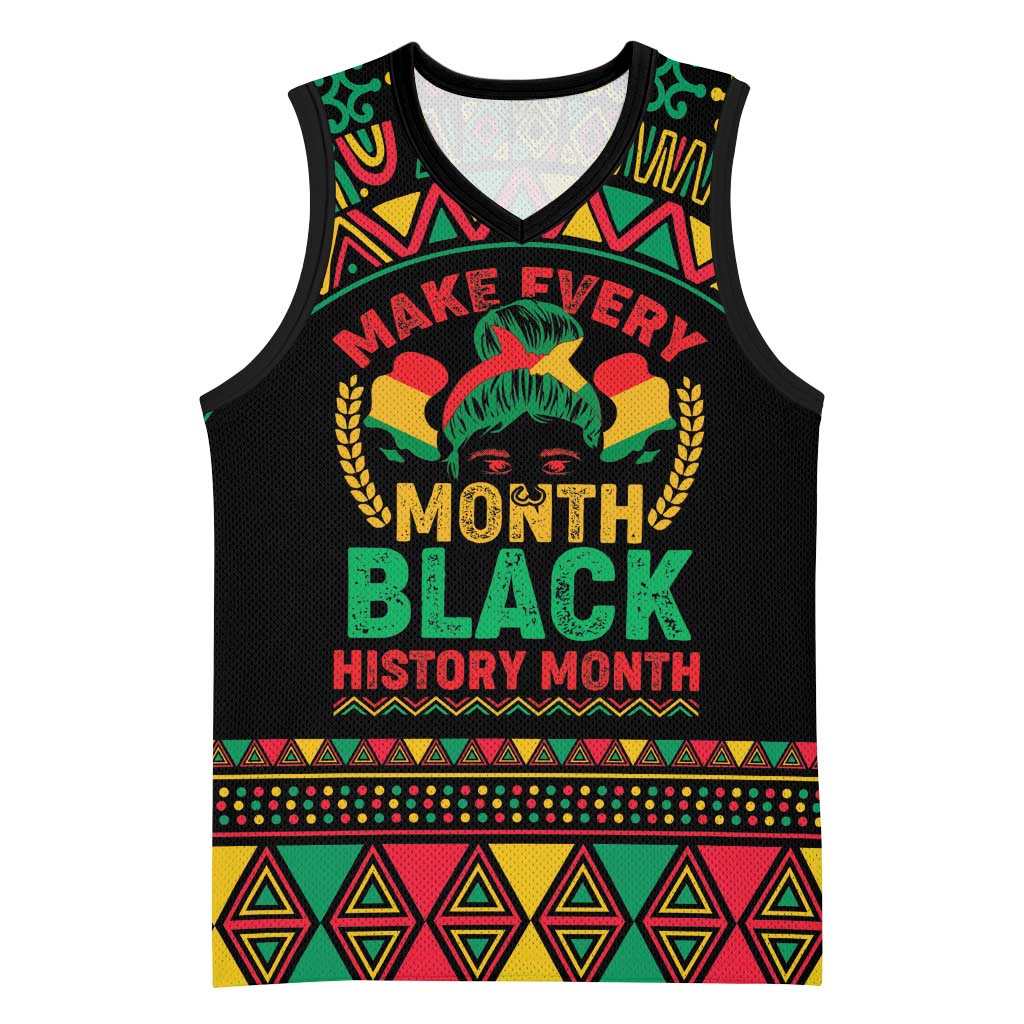 Make Every Month Black History Month Basketball Jersey African Pattern LT01