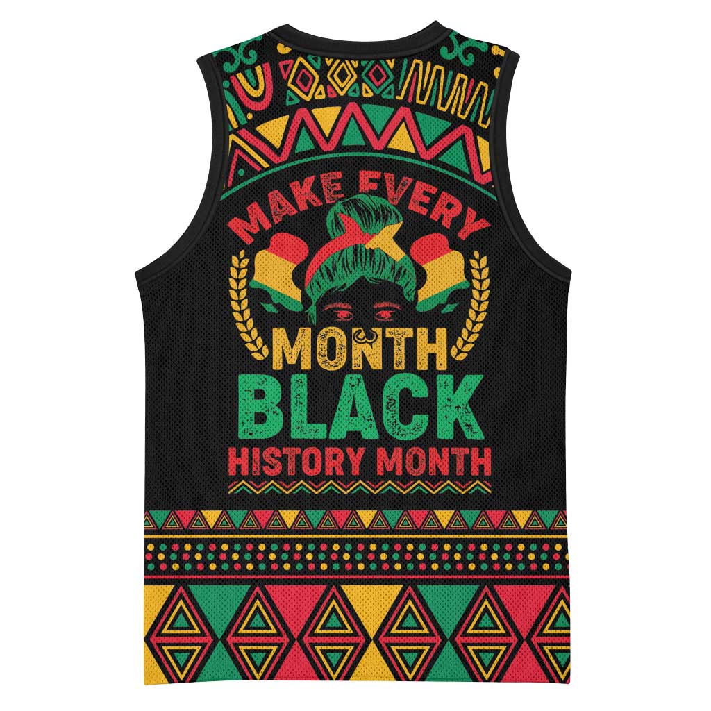 Make Every Month Black History Month Basketball Jersey African Pattern LT01