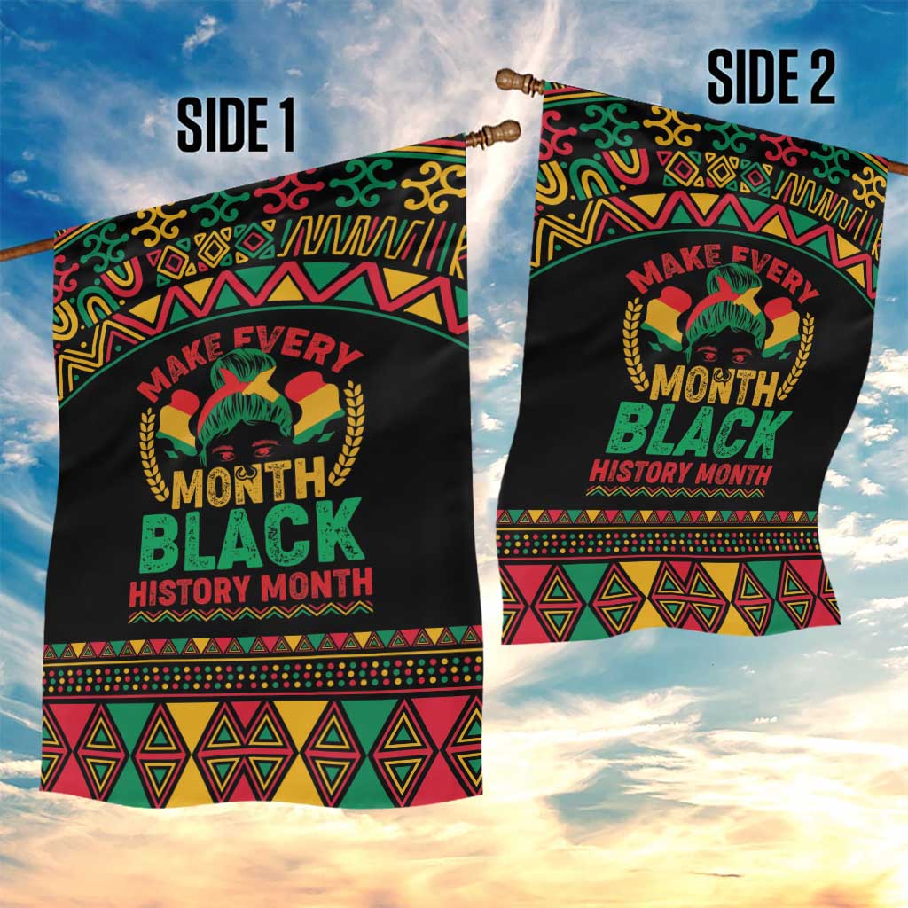 Make Every Month Black History Month Garden Flag African Pattern