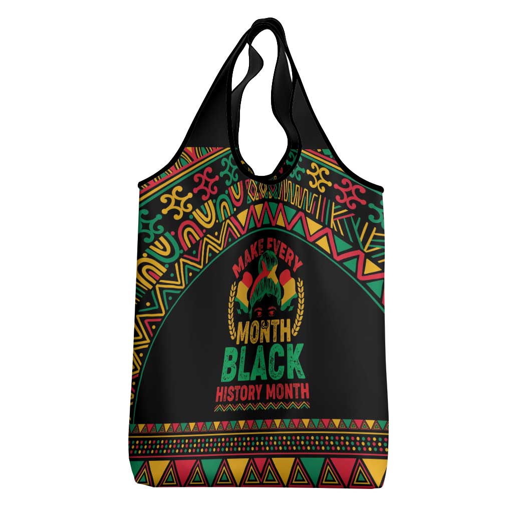 Make Every Month Black History Month Grocery Bag African Pattern