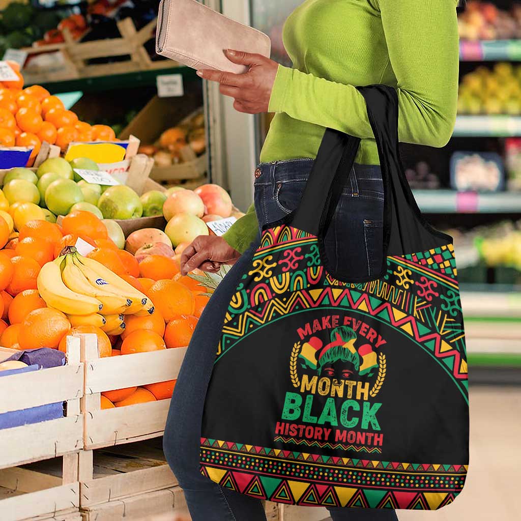 Make Every Month Black History Month Grocery Bag African Pattern