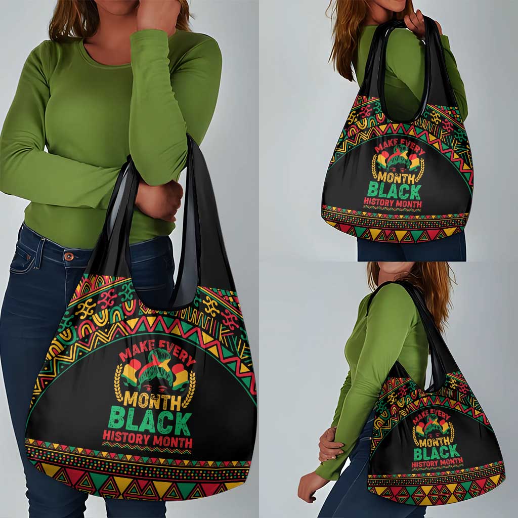 Make Every Month Black History Month Grocery Bag African Pattern