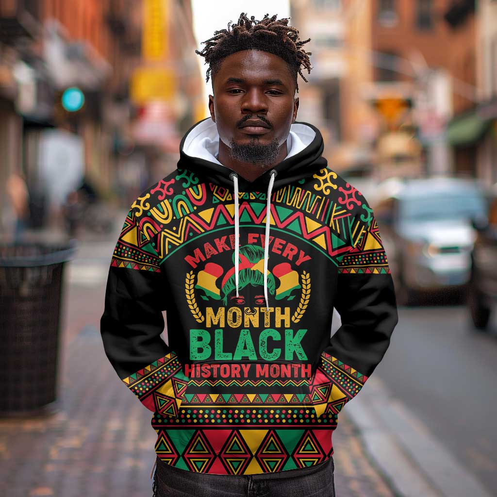 Make Every Month Black History Month Hoodie African Pattern
