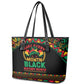 Make Every Month Black History Month Leather Tote Bag African Pattern
