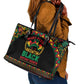 Make Every Month Black History Month Leather Tote Bag African Pattern