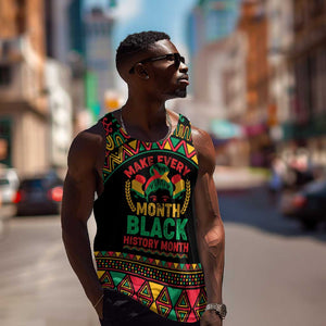 Make Every Month Black History Month Men Tank Top African Pattern