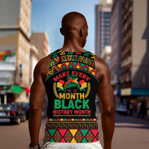 Make Every Month Black History Month Men Tank Top African Pattern