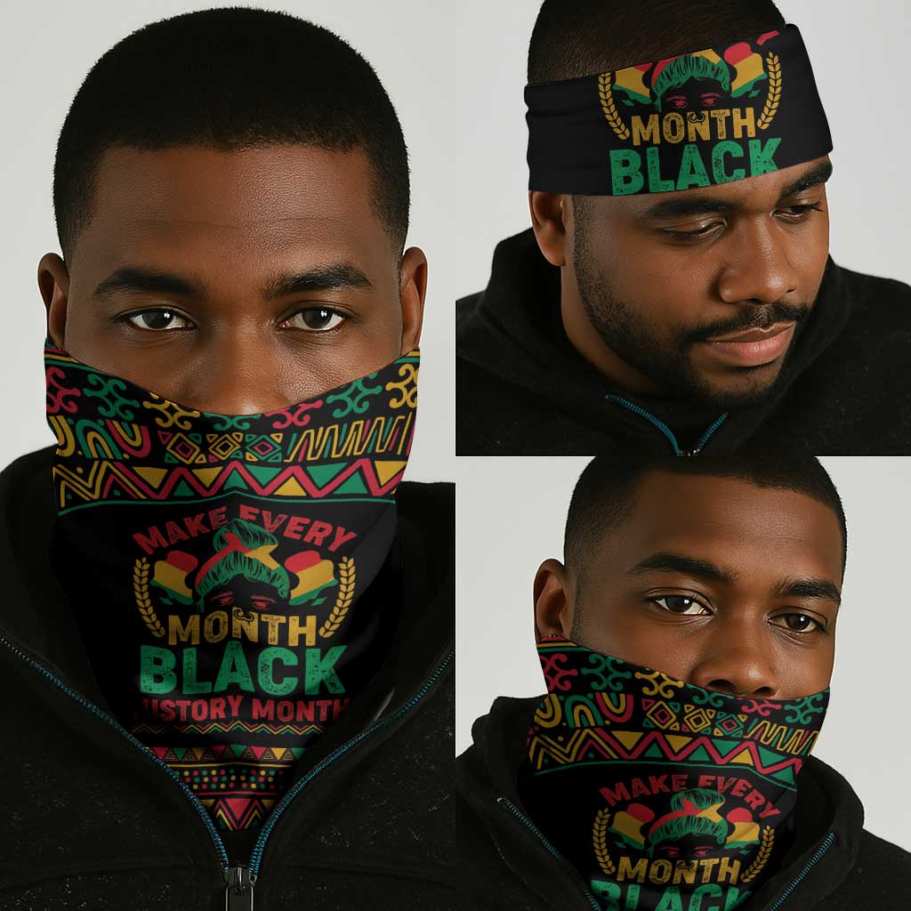 Make Every Month Black History Month Neck Gaiter African Pattern LT01