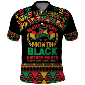 Make Every Month Black History Month Polo Shirt African Pattern