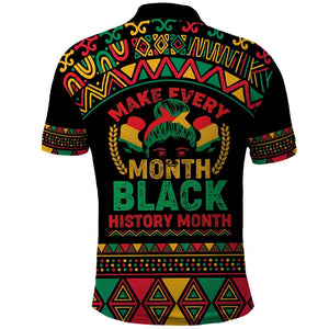 Make Every Month Black History Month Polo Shirt African Pattern