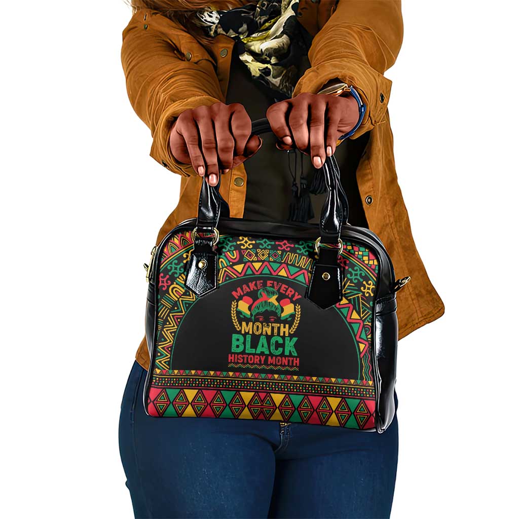 Make Every Month Black History Month Shoulder Handbag African Pattern