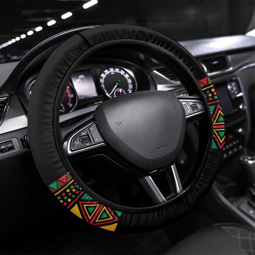 Make Every Month Black History Month Steering Wheel Cover African Pattern