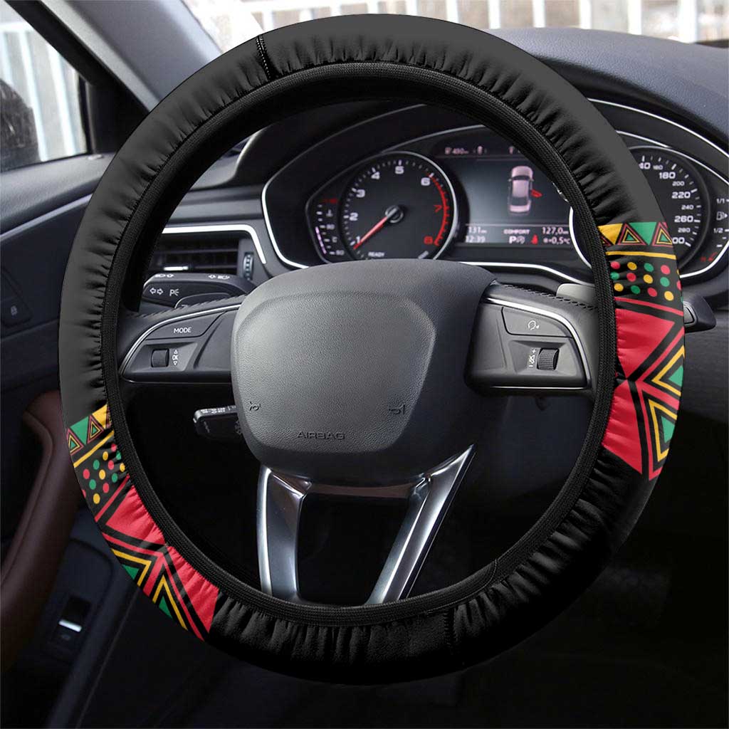 Make Every Month Black History Month Steering Wheel Cover African Pattern
